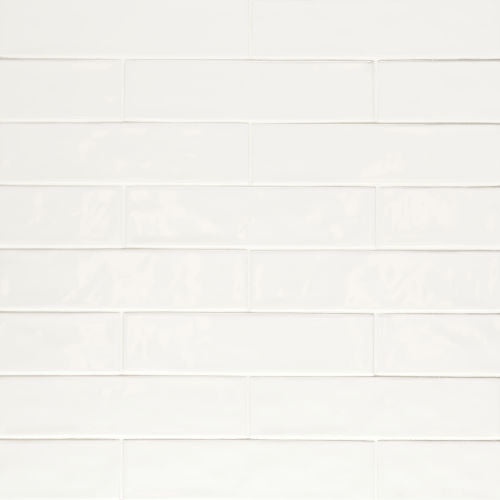 Clara White Porcelain Tile - Glossy - 2.75" x 11"