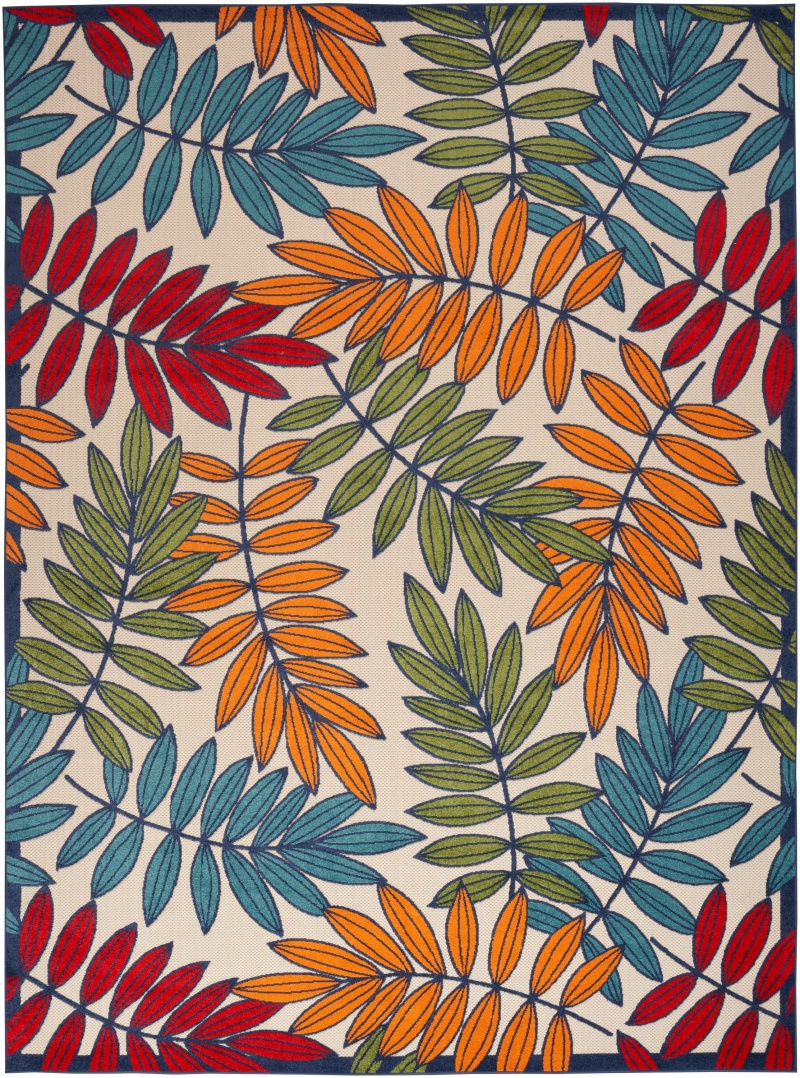 Aloha Alh18 Multicolor Polypropylene Tropical Area Rug - 10 Ft X 14 Ft
