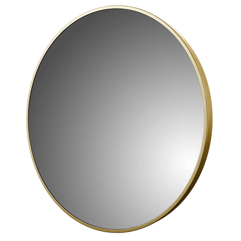 Brushed Gold Aluminum Framed Bathroom Mirror - 32" X 32" - Brushed Gold