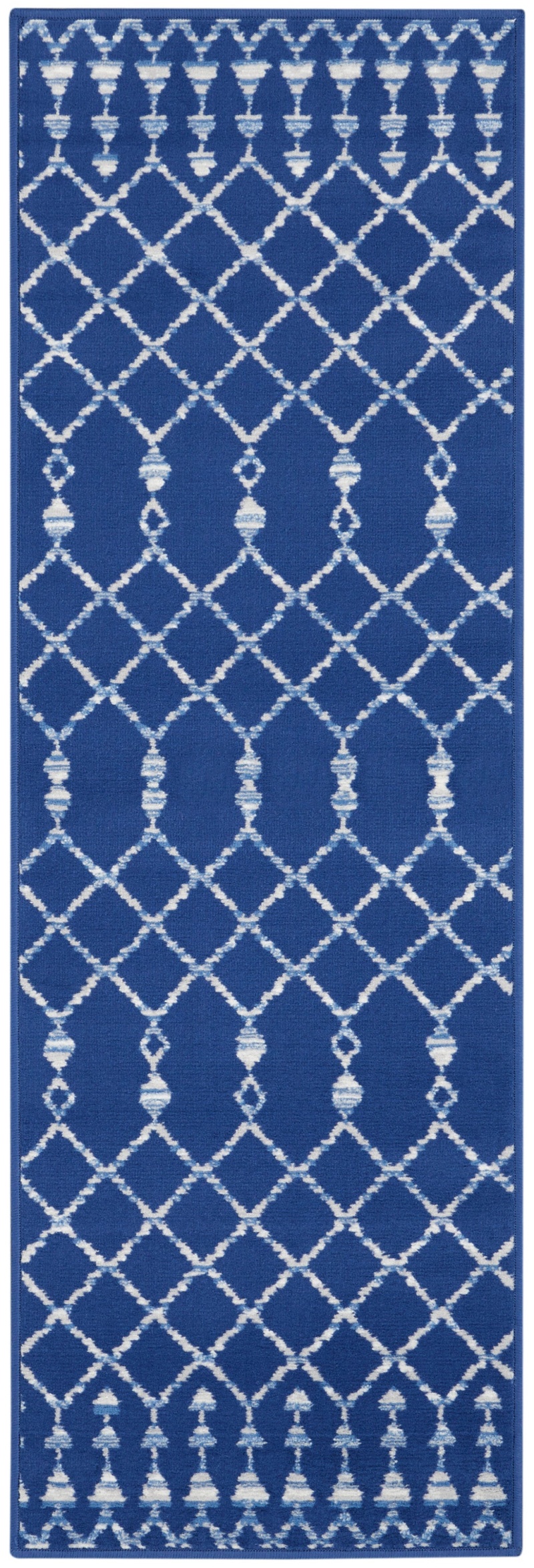 Whimsicle Whs02 Navy Polypropylene Bohemian Area Rug - 8 Ft Runner