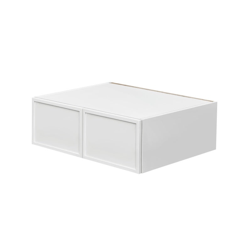 Shady White Slim Shaker Wood Kitchen Wall Bridge Cabinet - 30" X 24" X 12" (Assembly Required) - White
