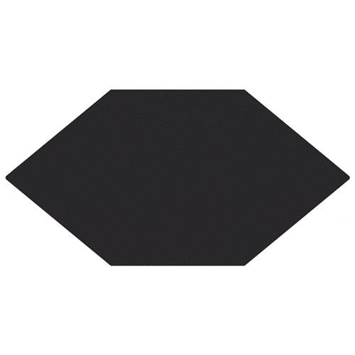 Textile Basic Kayak Black Porcelain Tile - Glossy - 7" X 13" Hexagon