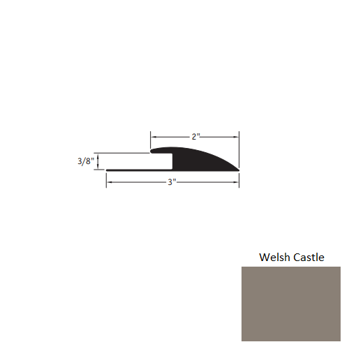Johnsonite Welsh Castle Vinyl Moulding / Trim - 2" X 12 Ft (144") X 3/8" Edge Guard - Edge Guard