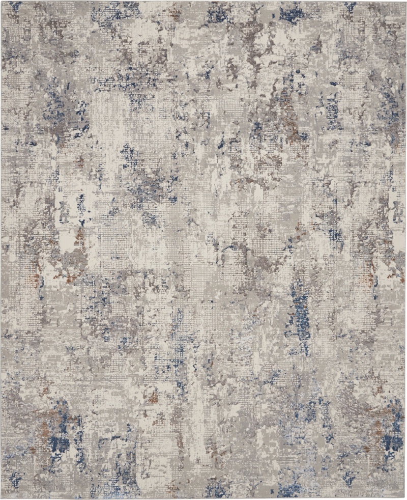 Royal Terrace White Blue Modern Area Rug