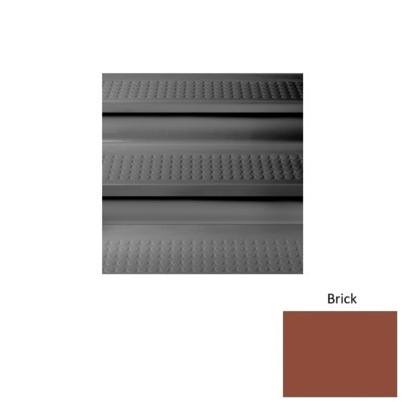 Solid 98 Brick Vantage Raised Circular Rubber (Sq) With Galley Red Abrasive Strip Stair Tread With Dupont Kevlar - Textured