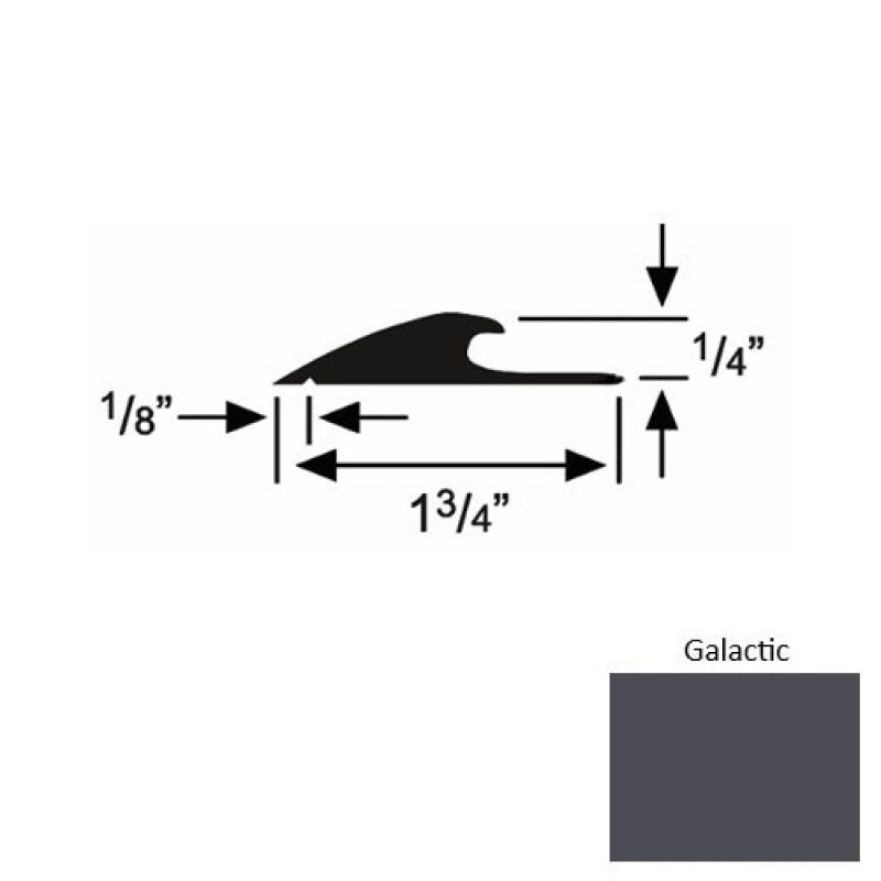 Solid 43 Galactic Rubber Custom Carpet Edging - 1 3/4" X 9 Ft (108") X 1/4"