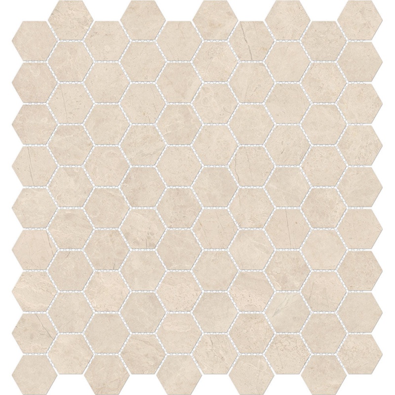 Mayfair Allure Ivory Porcelain Mosaic - 1.25" X 1.25" Hexagon - Polished