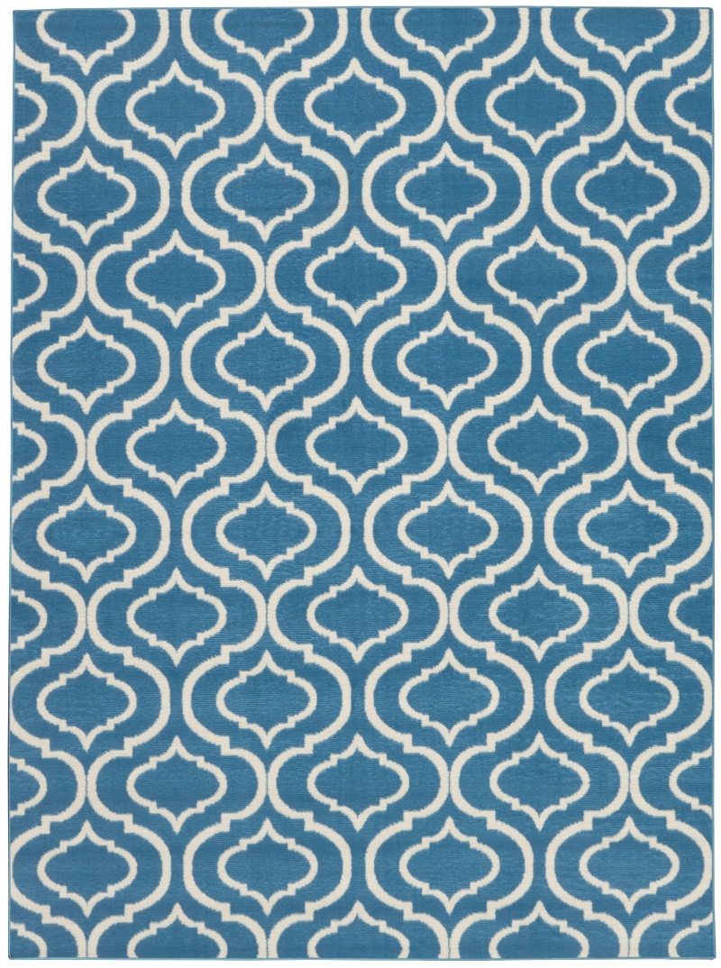 Jubilant Blue Polypropylene Contemporary Area Rug 4 Ft x 6 Ft