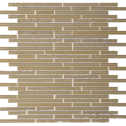 Opulence Sandstone Glass Mosaic - 3/8" Random Linear - Glossy