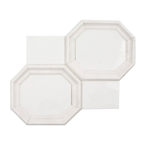 Spec 09 White Marble Mosaic - Octagon - Polished