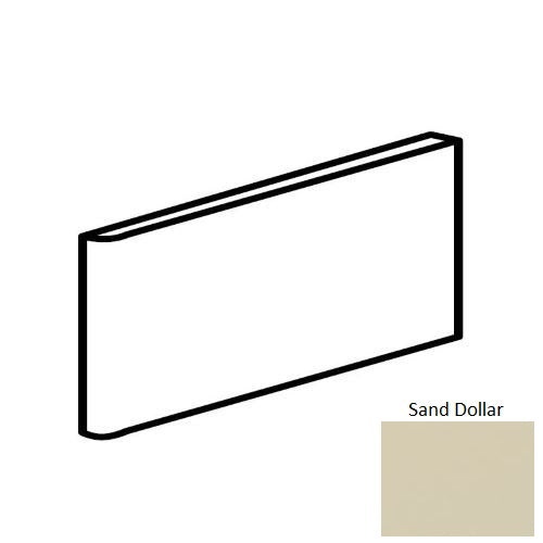 Bright & Matte Profiles Sand Dollar Ceramic Wall Trim - 3" X 6" Bullnose 3" Side