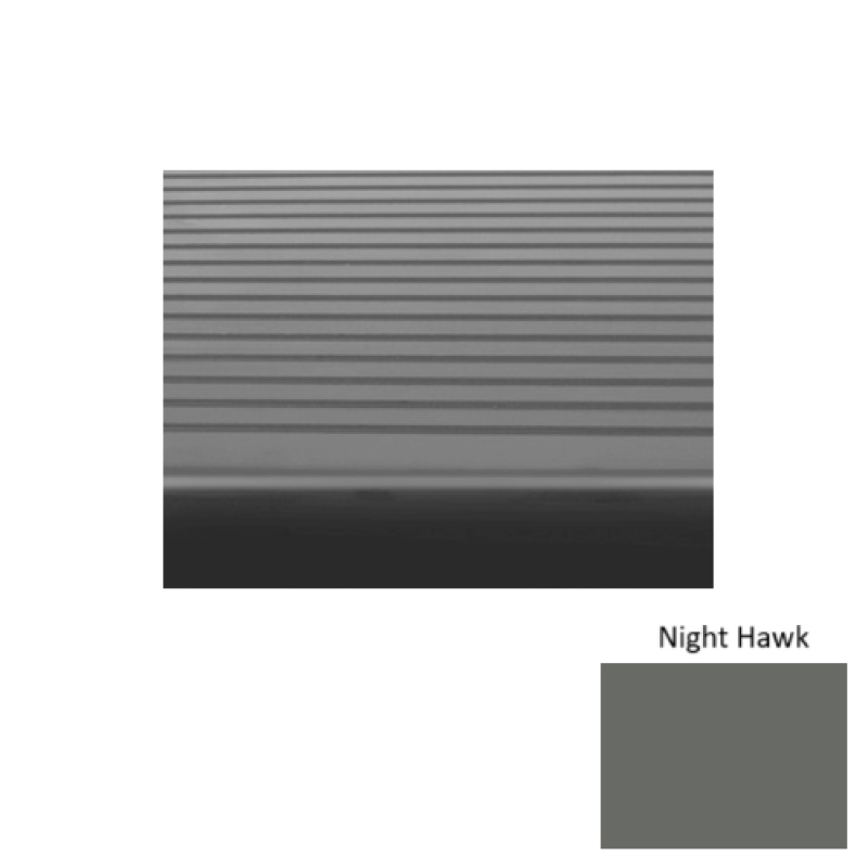 Solid 81 Night Hawk Light Duty Rib Rubber (Rd) With Safety Yellow Abrasive Strip Stair Tread - Ribbed