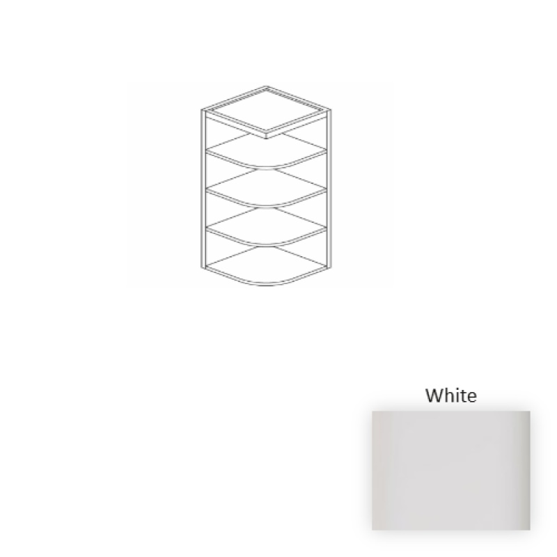 White Wood Kitchen Wall End Shelf