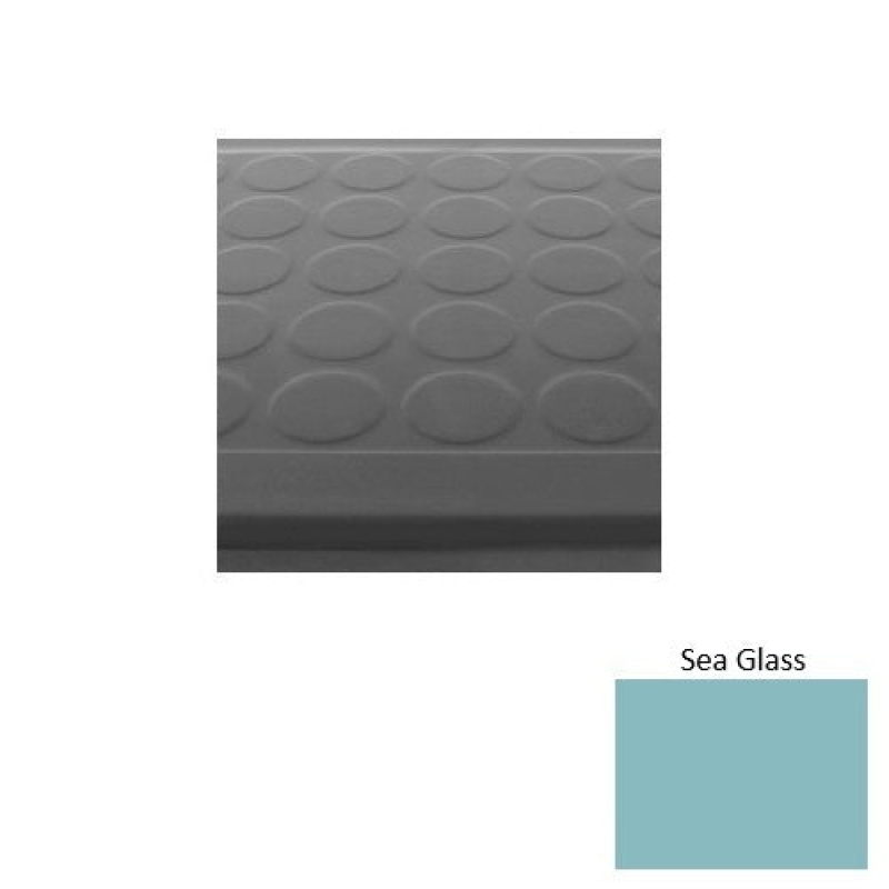 Solid 92 Sea Glass Low Profile Raised Circular Rubber (Sq) Stair Tread With Dupont Kevlar - Textured