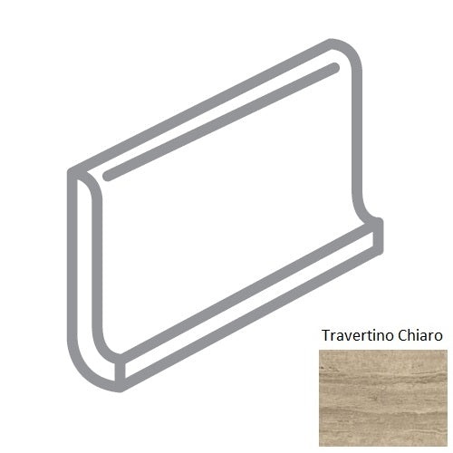 Classic 2.0 Travertino Chiaro 6" x 12" Cove Base - Matte