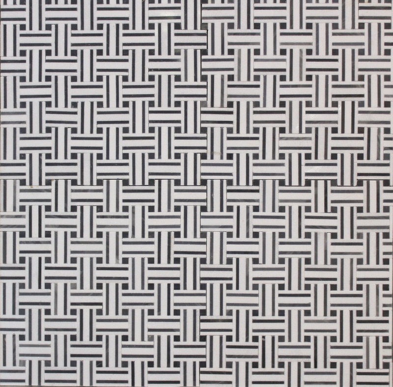Ribbon Marble Mosaic - Basket Weave - Polished