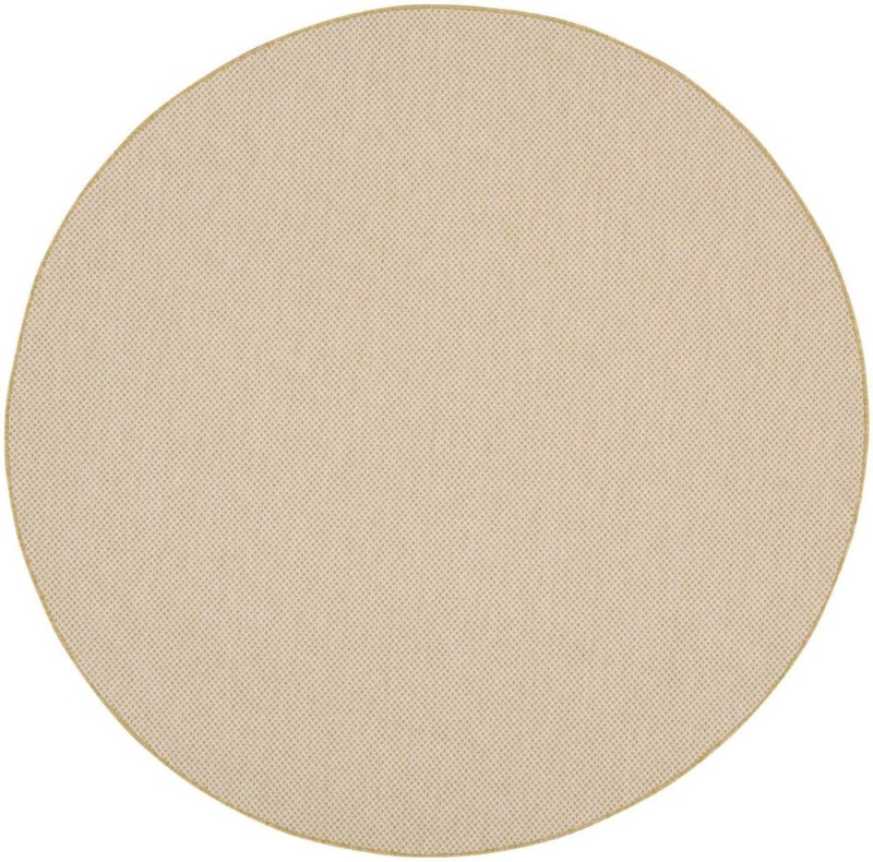 Courtyard Natural Cou01 Polypropylene & Polyester Contemporary Area Rug - 6 Ft X Round - Natural