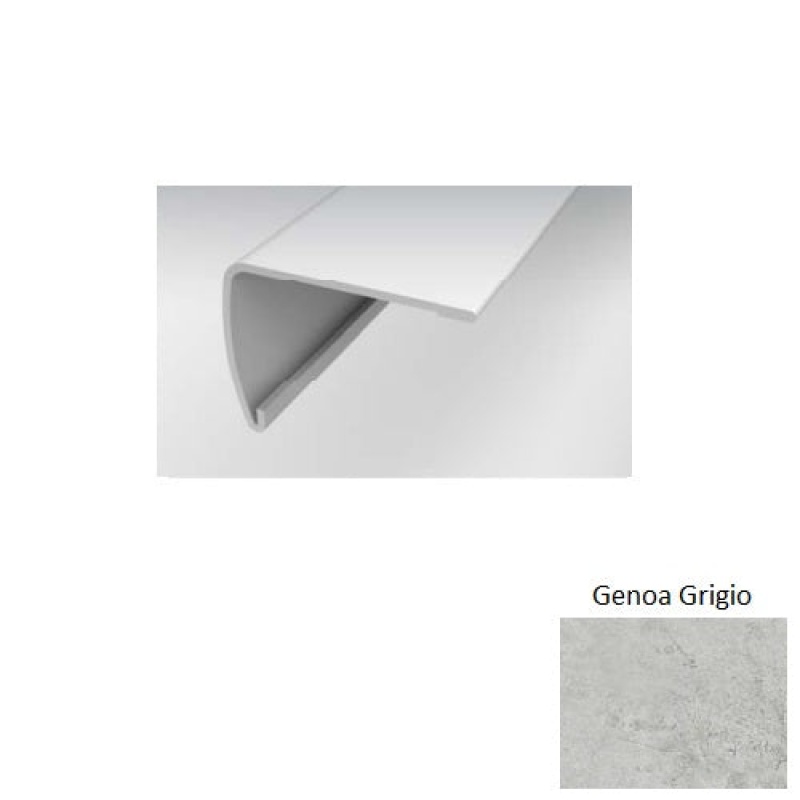 Grantshire Genoa Grigio Luxury Vinyl Moulding / Trim - 2" X 94" Extra Tall Stair Nose - Embossed