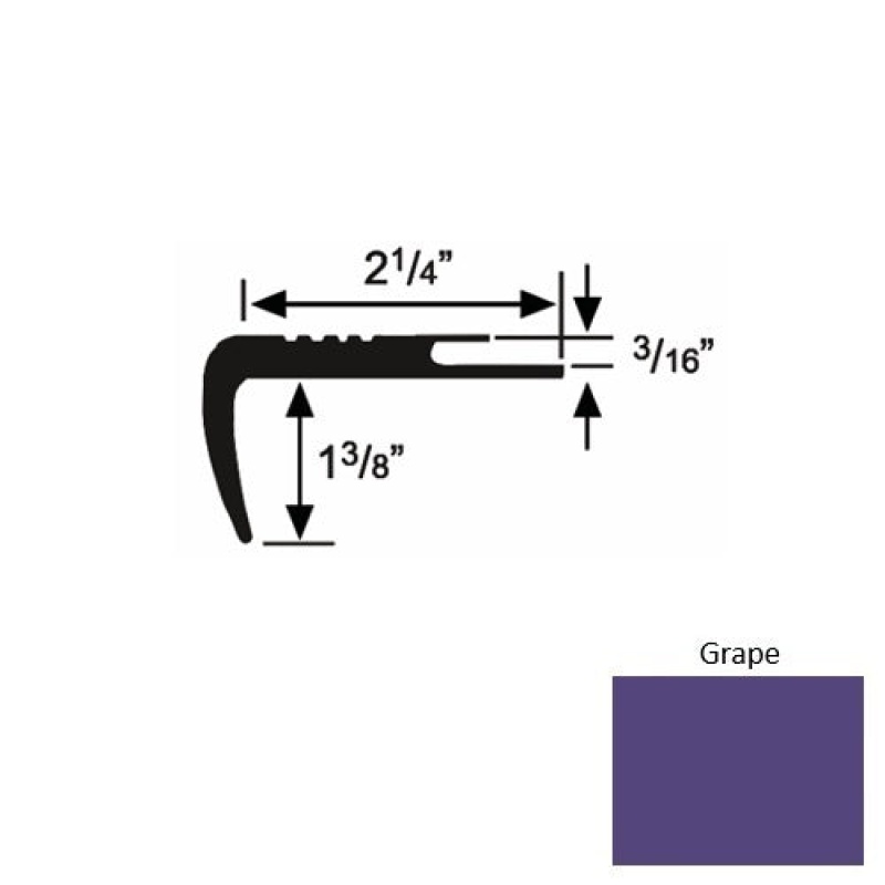 Solid 17 Grape Rubber Undercut Carpet Nosing