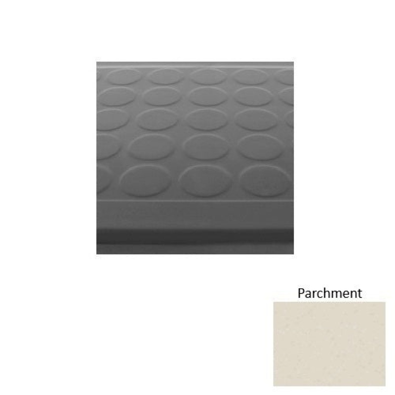 Symmetry 92 Parchment Low Profile Raised Circular Rubber (Sq) Stair Tread With Dupont Kevlar - Textured
