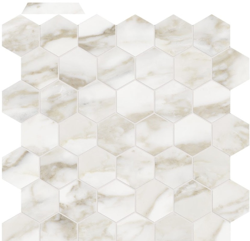 La Marca Calacatta Paonazzo Porcelain Mosaic - 2" Hexagon