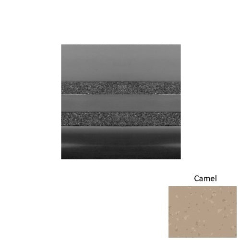 Symmetry 41 Camel Heavy Duty Rubber (Rd) With Galley Red Abrasive Strip Stair Tread With Dupont Kevlar - Smooth