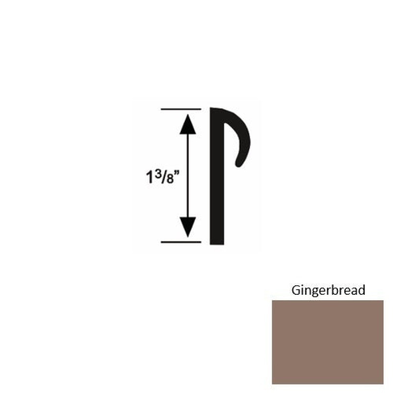 Solid 28 Gingerbread Rubber Carpet Cove Cap Round - 3/16" X 9 Ft (108")