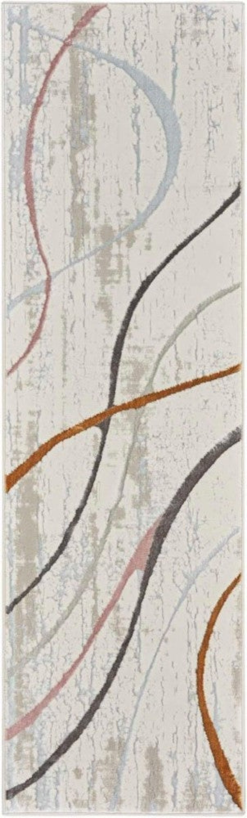 Glitz Ivory Multicolor 8 Ft Runner Rug