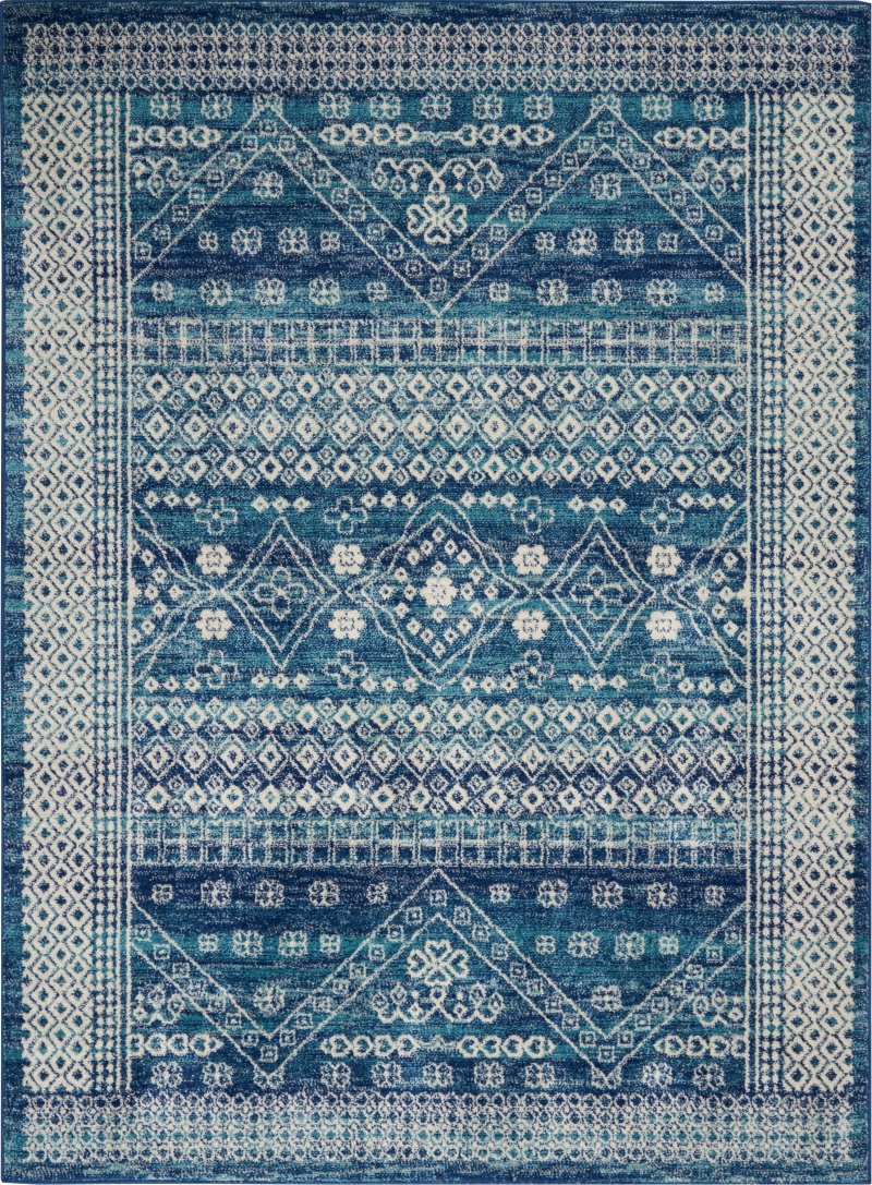 Passion PSN27 Navy Blue Polypropylene Bohemian Area Rug