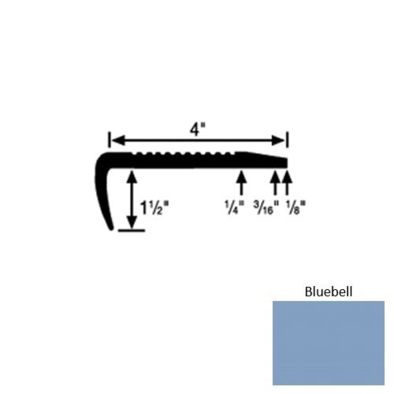 Solid 01 Bluebell Rubber Commercial Stair Nosing