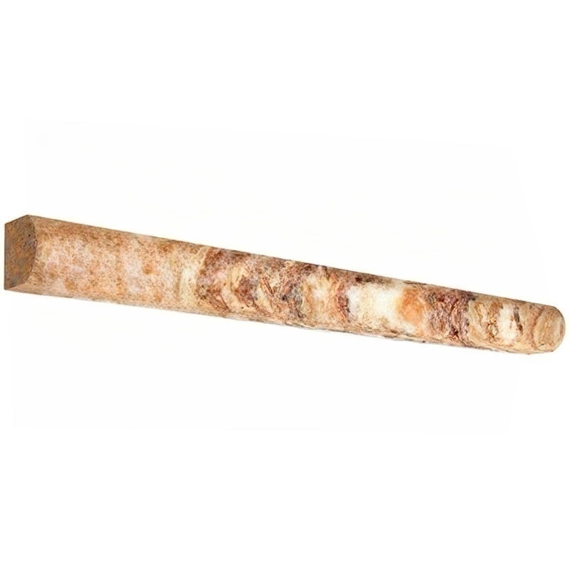 Scabos Cross Cut Travertine Liner - 1" X 12" Dome (Cane) - Unfilled & Honed