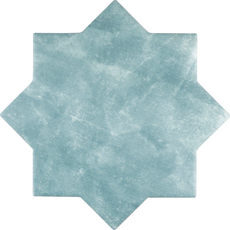 Moorish Green Star Ceramic Tile - Matte - 5.35" x 5.35"