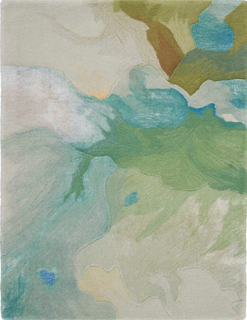 Prismatic Seafoam Prs16 Wool Blend Contemporary Area Rug - 10 Ft X 14 Ft - Seafoam