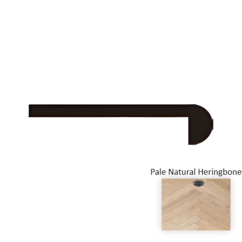 Italia Classics Herringbone Trieste Pale Natural Hardwood Moulding / Trim - 94.49" Flush Stair Nose - Wire Brushed