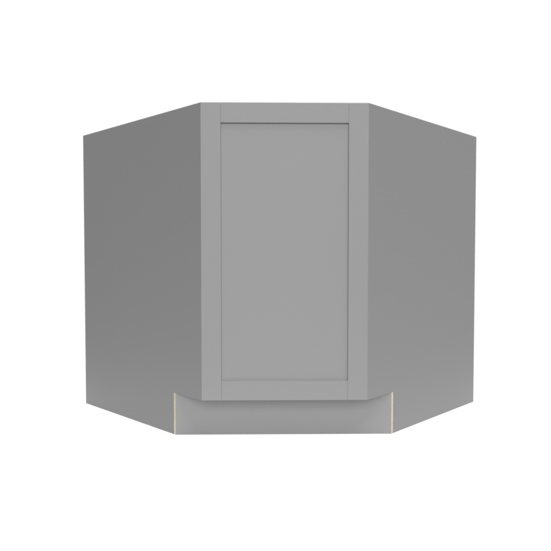 Single Shaker Grey Matte Wood Kitchen Diagonal Corner Wall Cabinet - 36" X 34.5" X 24" (Assembly Required) - Matte