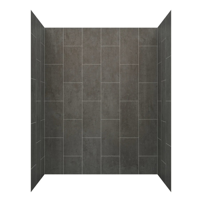 Jetcoat Core Slate 5 Piece Glue Up Composite Shower Wall - 60" X 32" X 78" - Slate