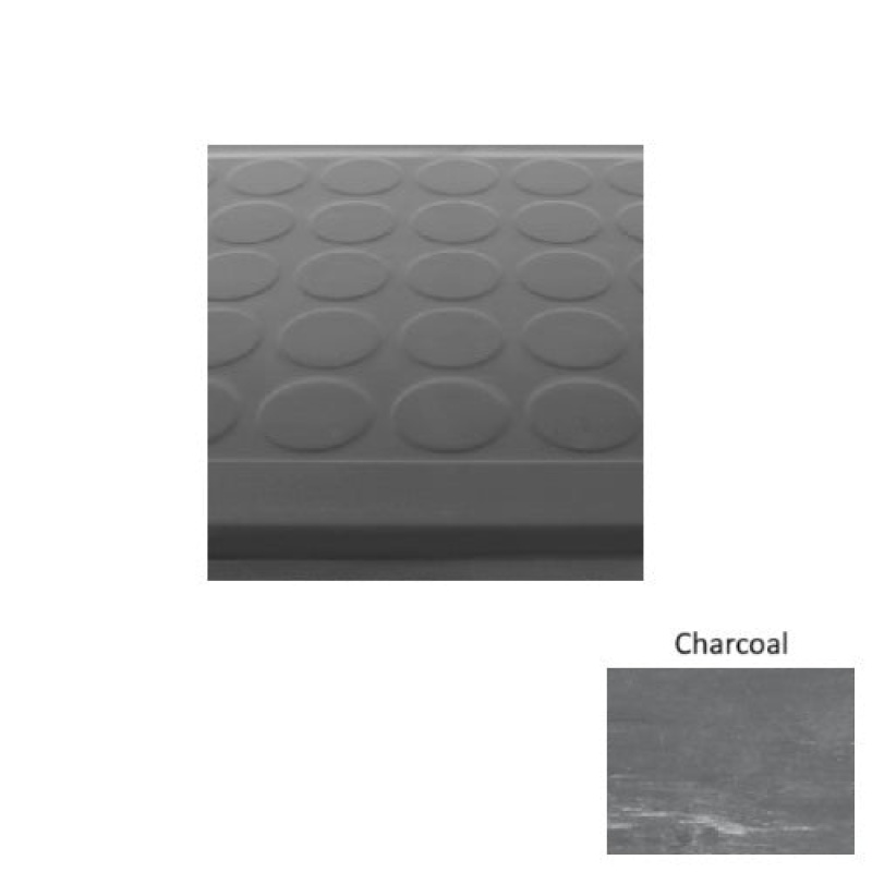 Marbleized 92 Charcoal Low Profile Raised Circular Rubber (Sq) Stair Tread - Textured