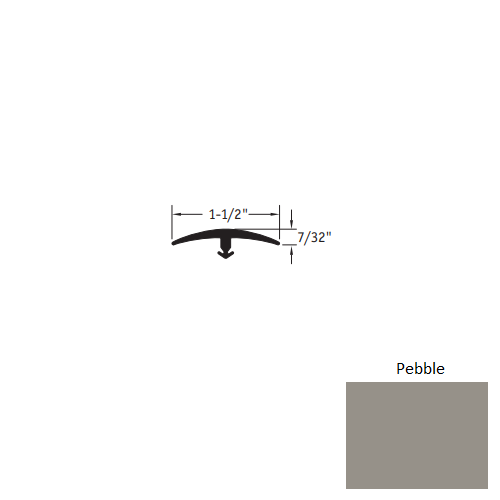 Johnsonite Pebble Vinyl Moulding / Trim - 1 1/2" X 12 Ft (144") X 1/4" & 5/16" T Molding - T Molding