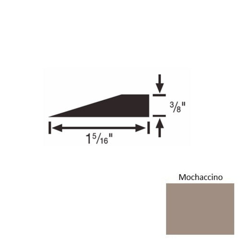 Solid 26 Mochaccino Rubber Reducer Strip - 1 5/16" X 9 Ft (108") X 3/8"