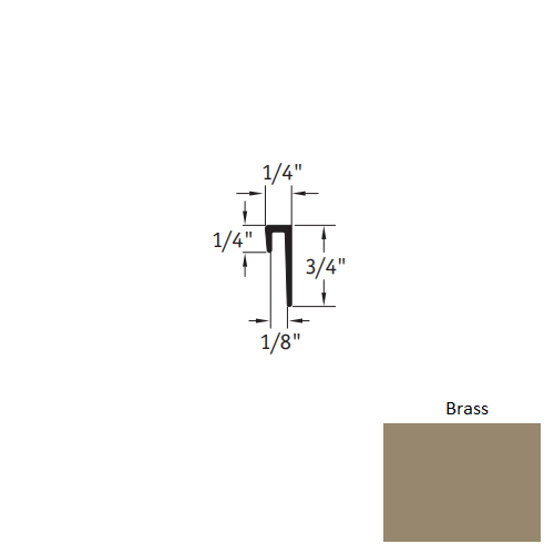 Johnsonite Brass Vinyl Moulding Trim, 1/8" x 12 ft