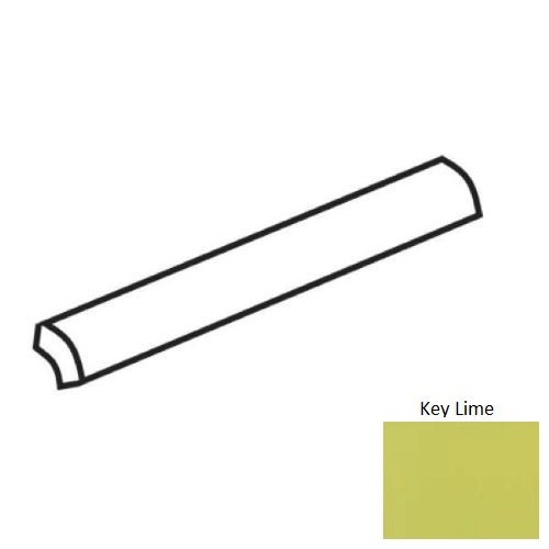 Color Wheel Classic Key Lime Ceramic Wall Trim - 3/4" X 6" Quarter Round - Semi Gloss