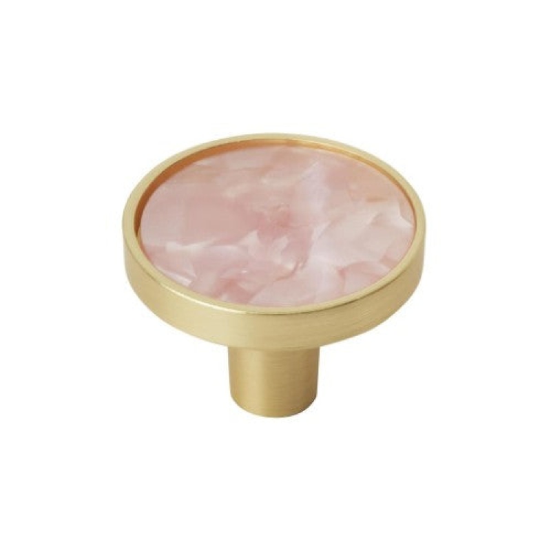 Gold/Pink Zinc and Acrylic Cabinet Knob – 2-Pack