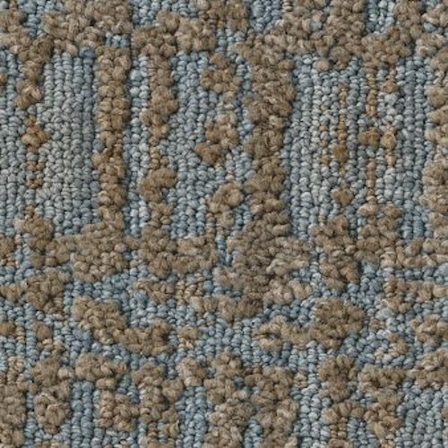 Batique Parisian Blue Polyester Carpet - Pattern