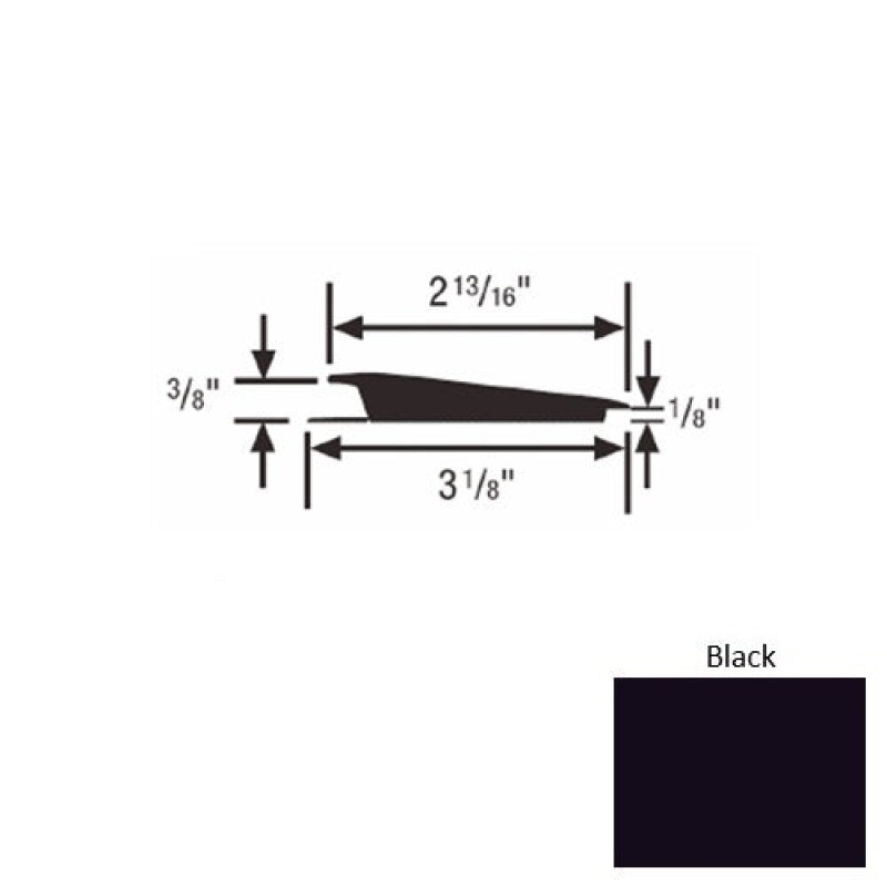 Solid 67 Black Rubber Rolling Traffic Transition