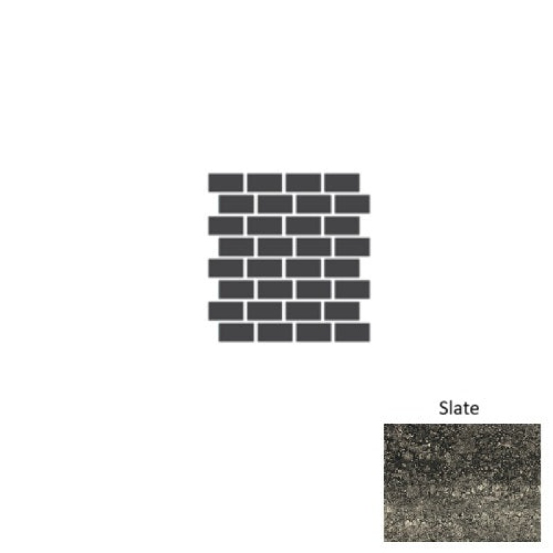 Heirlova Slate Porcelain Mosaic - 1.5" X 3" Brick - Matte