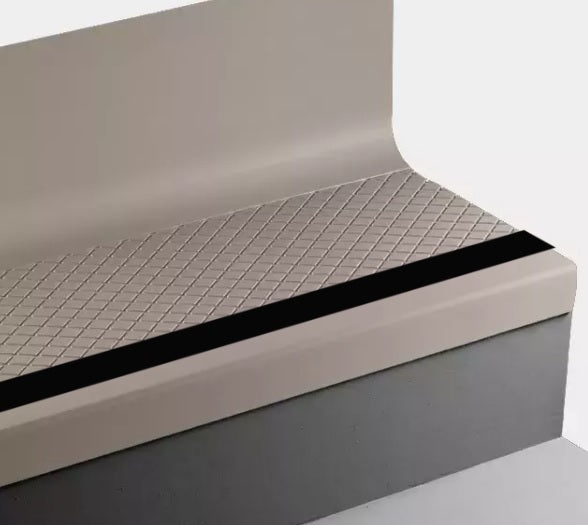Johnsonite Beige Diamond Rubber Stair Tread With Riser