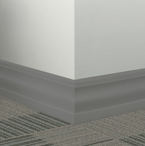 Johnsonite Charcoal Rubber Millwork Contoured Wall Base - 4 1/4" X 96" X 3/8" Delinate - Millwork Contoured Wall Base