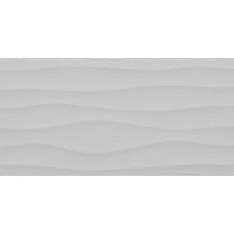 Multitude Urban Gray Wave Ceramic Tile - Textured - 12" X 24"