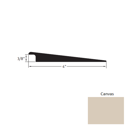 Johnsonite Canvas Vinyl Moulding / Trim - 4" X 12 Ft (144") X 3/8" Wheeled Traffic Transition - Wheeled Traffic Transition
