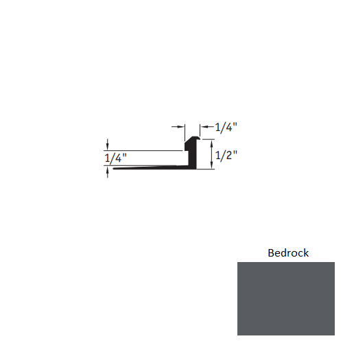 Johnsonite Bedrock Vinyl Moulding / Trim - 1/4" X 12 Ft (144") X 1/4" - 1/2" Slim Line Transition - Slim Line Transition